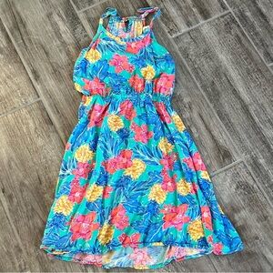 Floral Print‎ Dress Sleeveless Casual Summer Dress Turquoise Size Unknown